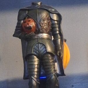Knight Armor Horsemen  Halloween Decor With Pumpkin